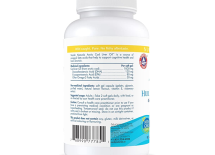Nordic Naturals - Arctic Cod Liver Oil, 450mg Omega-3 Per 2 Soft Gels | 90 Soft Gels