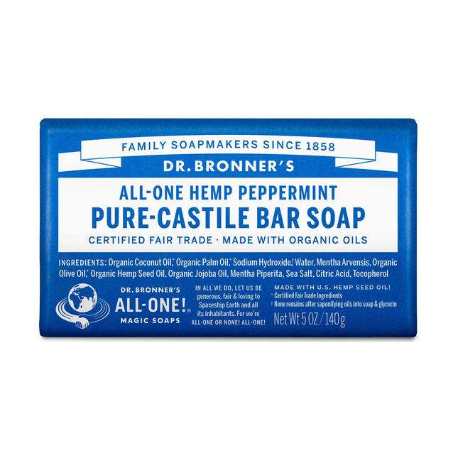 Savon de Castille pur Dr. Bronners's, menthe poivrée | 140 g