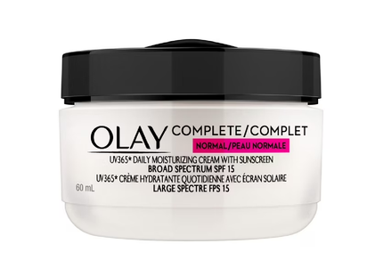 Crème hydratante quotidienne complète Olay avec écran solaire pour peau normale FPS 15 | 60 ml