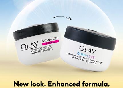 Crème hydratante quotidienne complète Olay avec écran solaire pour peau normale FPS 15 | 60 ml