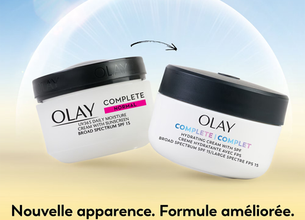 Crème hydratante quotidienne complète Olay avec écran solaire pour peau normale FPS 15 | 60 ml