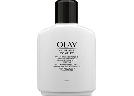 Olay - Lotion hydratante quotidienne complète avec écran solaire pour peau sensible FPS 15 | 120 ml