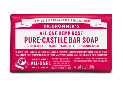 Savon de Castille pur Dr. Bronners's, rose | 140 g