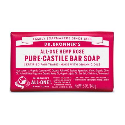 Dr. Bronner's - Pure Castile Bar Soap, Rose | 140 g