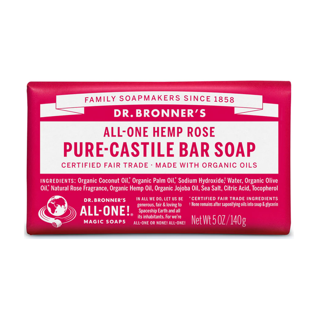Dr. Bronner's - Pure Castile Bar Soap, Rose | 140 g