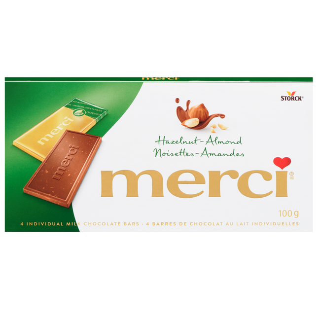 MERCI CHOC COMPRIMÉ NOISETTES-AMANDES 100G