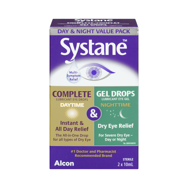 Systane - Complete Daytime & Nighttime Lubricant Eye Gel & Drops | 2 x 10 mL