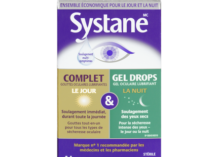 Systane - Complete Daytime & Nighttime Lubricant Eye Gel & Drops | 2 x 10 mL
