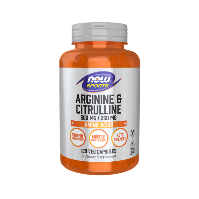NOW - Arginine et citrulline | 120 gélules