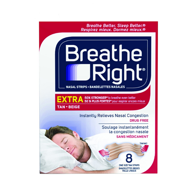 Breathe Right - Instant Relief Nasal Strips - Clear or Tan Option | 8 Strips