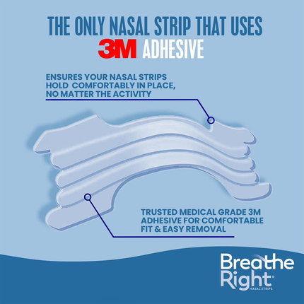Breathe Right - Bandelettes Nasales Claires Sans Médicament - Force Supplémentaire | 26 Bandelettes