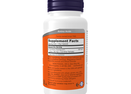 NOW - L-Carnitine 500 mg | 60 Capsules