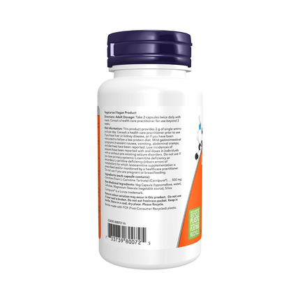 NOW - L-Carnitine 500 mg | 60 gélules
