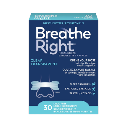 Breathe Right - Drug Free Clear Nasal Strips - Large | 30 Strips
