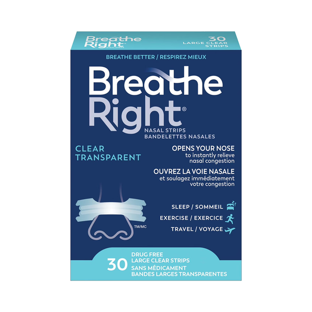 Breathe Right - Drug Free Clear Nasal Strips - Large | 30 Strips