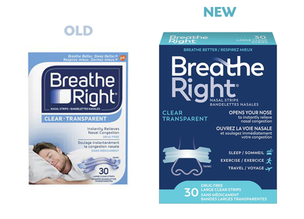 Breathe Right - Drug Free Nasal Strips - Clear/Transparent - Large | 30 Strips