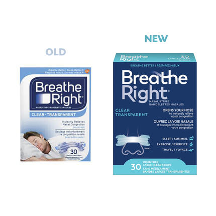 Breathe Right - Drug Free Clear Nasal Strips - Large | 30 Strips