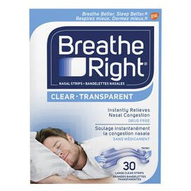 Breathe Right - Drug Free Nasal Strips - Clear/Transparent - Large | 30 Strips