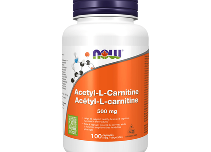 NOW - Acétyl-L-Carnitine 500 mg | 100 gélules végétales