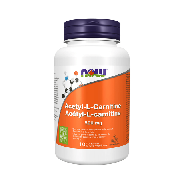 NOW - Acétyl-L-Carnitine 500 mg | 100 gélules végétales