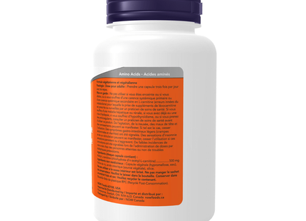 NOW - Acétyl-L-Carnitine 500 mg | 100 gélules végétales
