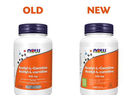 NOW - Acétyl-L-Carnitine 500 mg | 100 gélules végétales