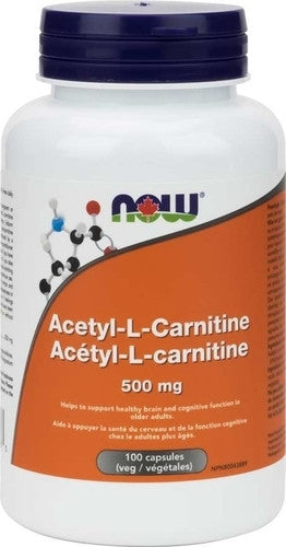 NOW - Acetyl-L-Carnitine 500 mg | 100 Veg Capsules