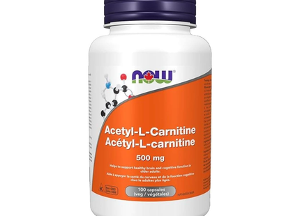 NOW - Acetyl-L-Carnitine 500 mg | 100 Veg Capsules