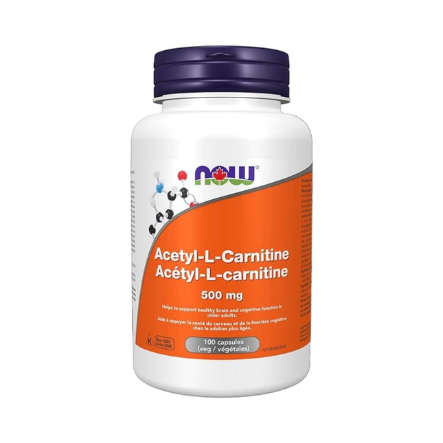 NOW - Acetyl-L-Carnitine 500 mg | 100 Veg Capsules