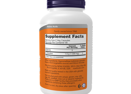 NOW - L-Citrulline 750 mg | 90 Capsules