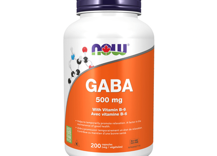 NOW - GABA 500 mg & Vitamin B6 | 200 Capsules