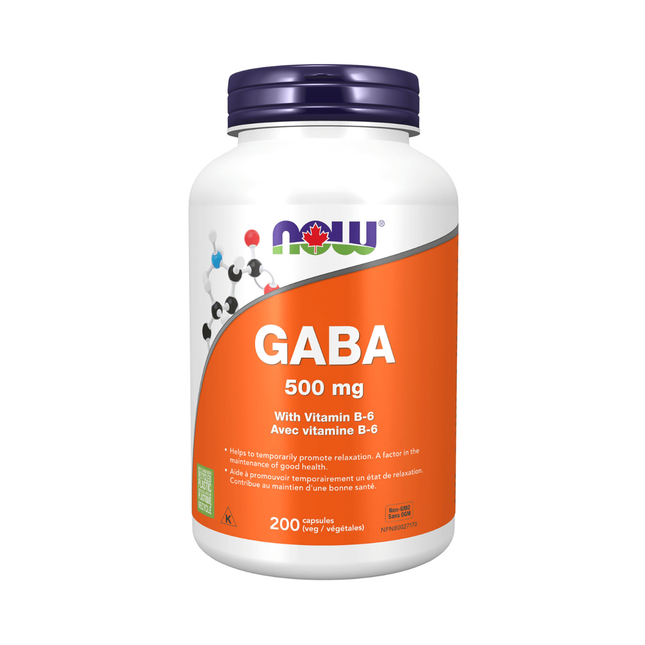 NOW - GABA 500 mg & Vitamin B6 | 200 Capsules