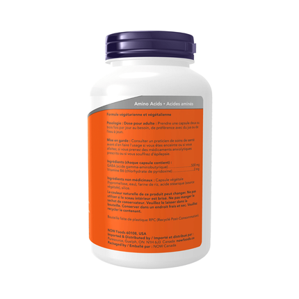 NOW - GABA 500 mg & Vitamin B6 | 200 Capsules