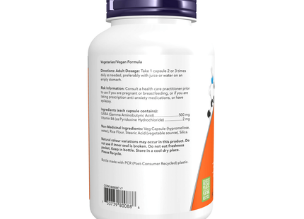 NOW - GABA 500 mg & Vitamin B6 | 200 Capsules