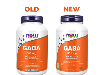 NOW - GABA 500 mg & Vitamin B6 | 200 Capsules