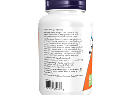 NOW - GABA 750 mg | 100 Veg Capsules