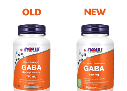 NOW - GABA 750 mg | 100 Veg Capsules