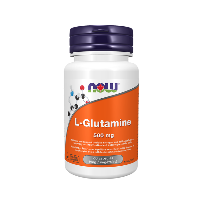 NOW - L-Glutamine 500 mg sous forme libre | 60 capsules