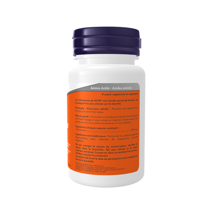NOW - L-Glutamine 500 mg sous forme libre | 60 capsules