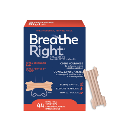 Breathe Right - Bandes nasales bronzantes extra-fortes | 44 bandes