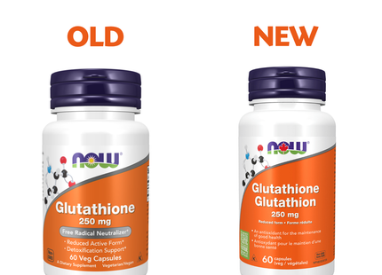 NOW - Glutathione 250 mg | 60 Veg Capsules