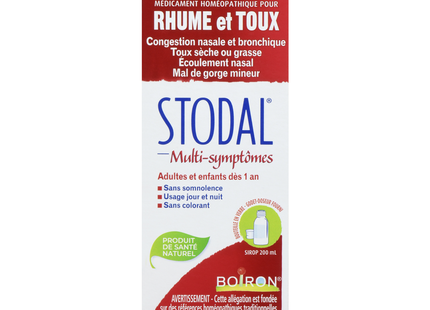 Stodal - Sirop homéopathique contre le rhume et la toux multi-symptômes | 200 mL