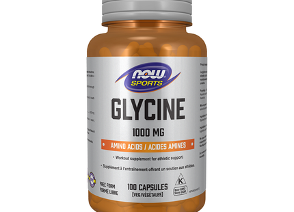 NOW Sports - Acides aminés glycine 1000 mg - Supplément d'entraînement | 100 gélules végétariennes