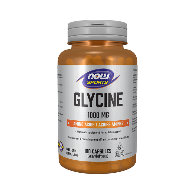 NOW - Sports - Glycine Amino Acids 1000 mg, Workout Supplement | 100 Capsules