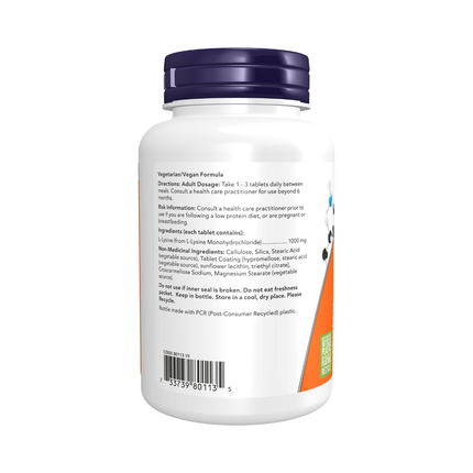 NOW - L-Lysine 1000 mg | 100 Tablets