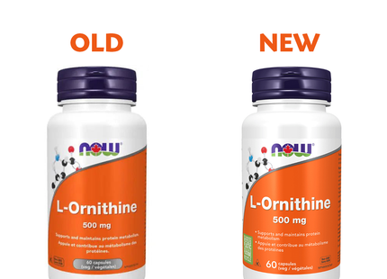 NOW - L-Ornithine 500 mg | 60 Veg Capsules