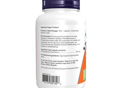 NOW - L-Phénylalanine 500 mg | 120 gélules