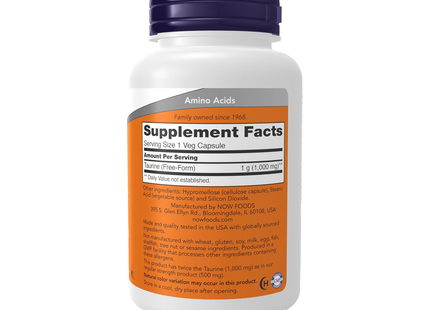 NOW - Taurine 1000 mg | 100 Capsules