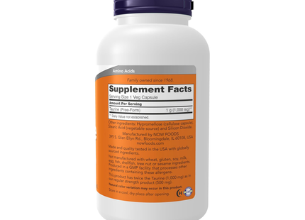 NOW - Taurine 1000 mg | 250 Capsules