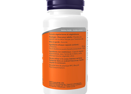 NOW - L-Theanine 100 mg Capsules | 100 Capsules